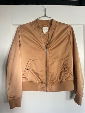 H&M Satin Rose Gold Bomber Jacket - Size 6